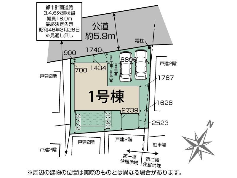 川越市藤間　新築戸建の間取り