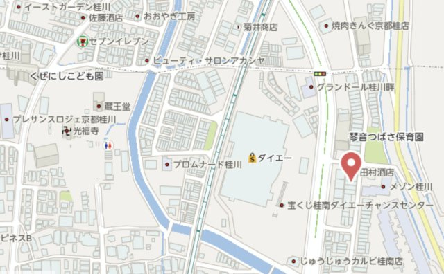 京都市南区久世上久世町　建築条件なし土地の地図