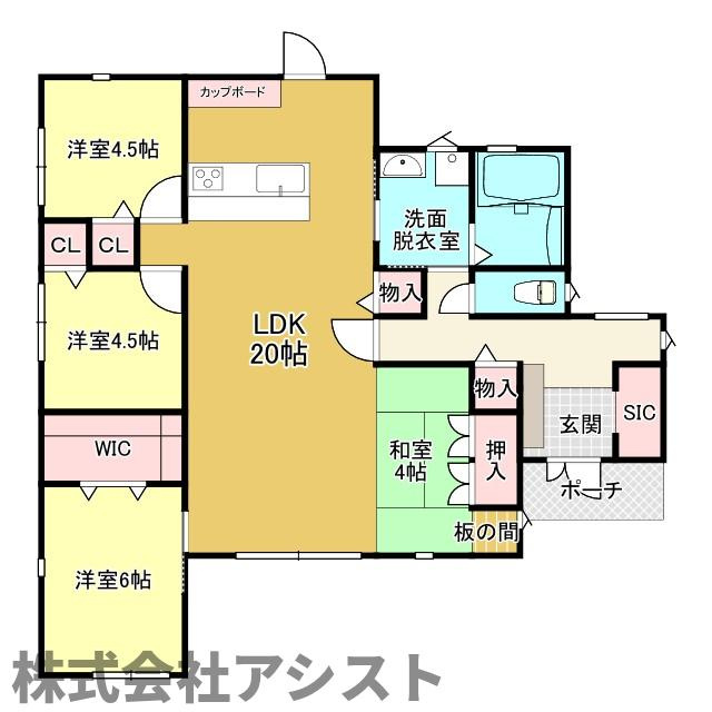 弓削田売戸建ての間取り|写真、設備、間取りは現状を優先します。