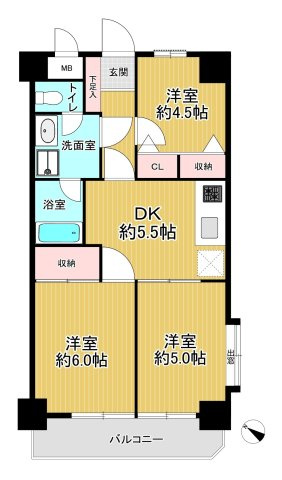 MAC武蔵砂川コートの間取り|オーナーチェンジ物件のため、内見はできません