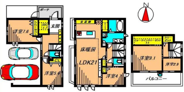 目黒区南２丁目貸家の間取り