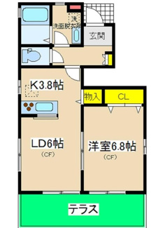 【間取り】 | クレストヒル山下　Ｂ | 間取りです。