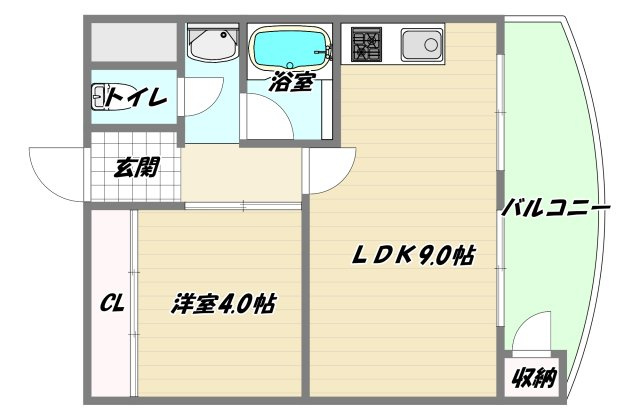 大阪市淀川区西宮原１丁目の賃貸マンションの間取り