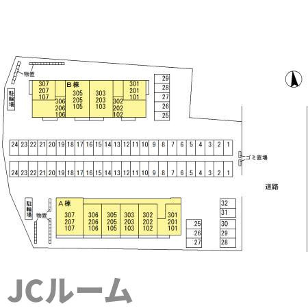 グランディール A棟の区画図