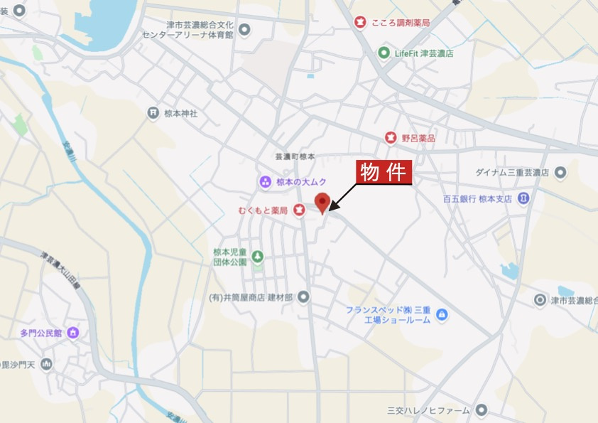 津市芸濃町椋本《4号棟》の地図|広域Map