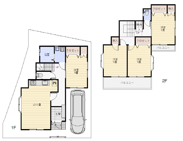 入間市南峯中古戸建の間取り|1階にはご家族でくつろげる12帖のLDKを配置！2階には収納充実の3部屋（洋室2部屋・和室）があり、プライベート空間もしっかり確保できます。全室リフォーム済みの暮らしやすい3LDKです。