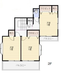 入間市南峯中古戸建の間取り|２階間取り