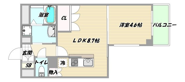 大阪市淀川区西宮原２丁目の賃貸マンションの間取り