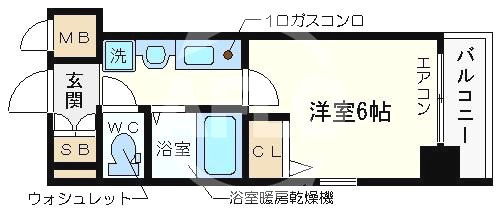 エステムコート難波センチュリオの間取り|エステムコート難波センチュリオ　間取り