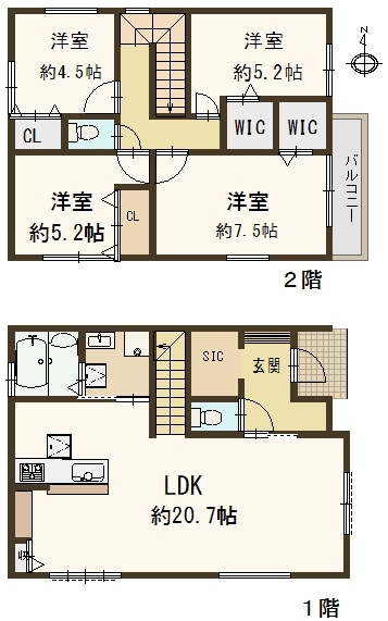 寝屋川市国松町　新築戸建　2号棟の画像