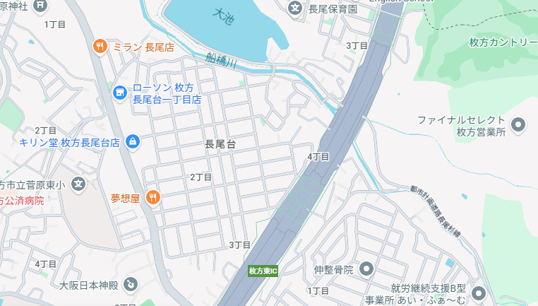 ■枚方市長尾台　新築一戸建ての地図