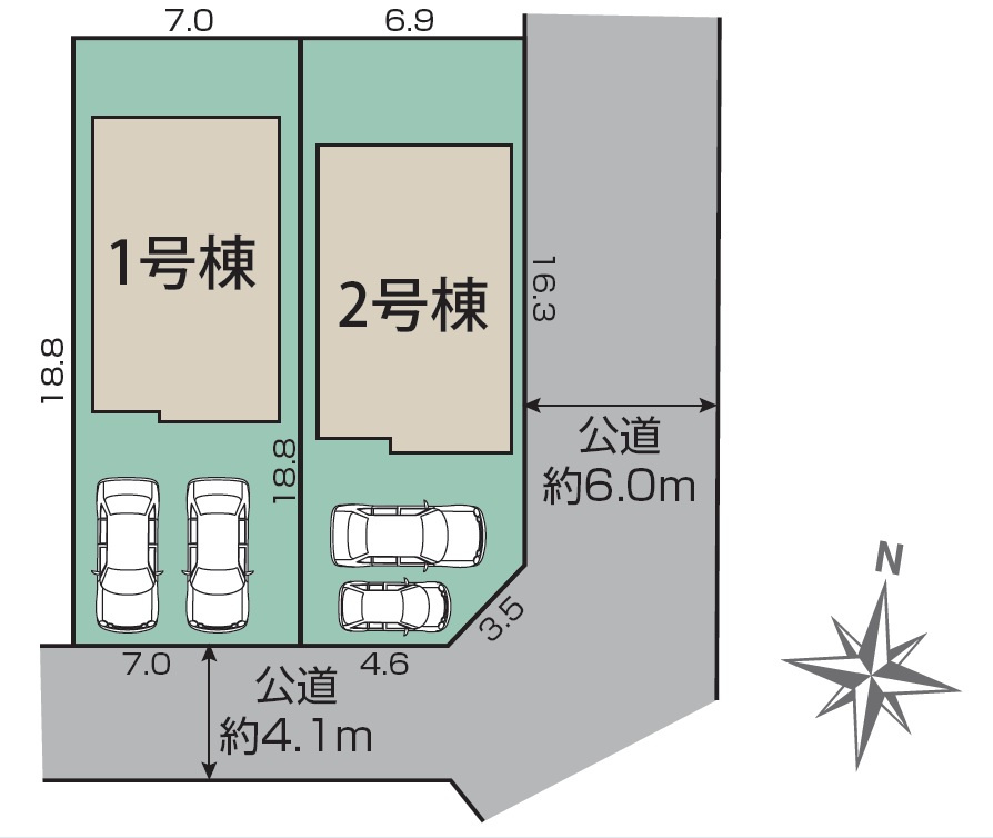 ■枚方市長尾台　新築一戸建ての区画図|全2区画