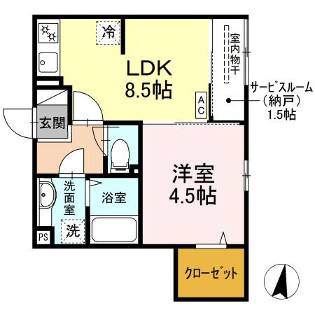 Ｄ-ｒｏｏｍ元町の間取り