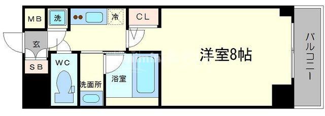 QCフラット北堀江の間取り