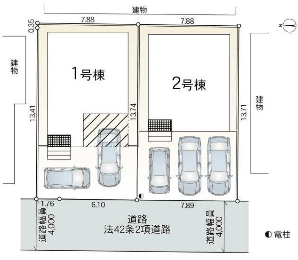 【区画図】 | 厚木市岡田４丁目　全２棟　新築住宅