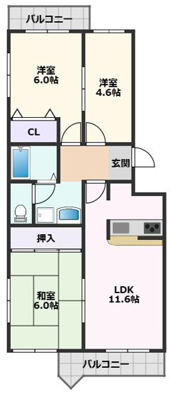 【間取り】 | アルタカーサA棟