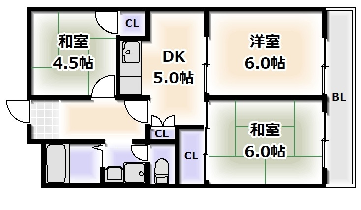 エメラルド長居の間取り