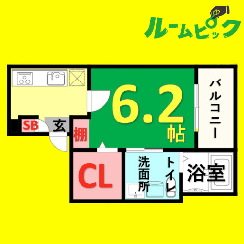 スターホワイト　名古屋市賃貸　仲介手数料無料の間取り