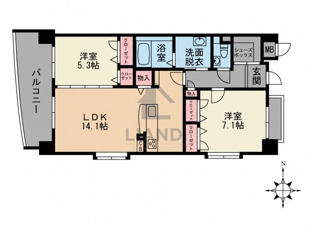 バルセロナ箱崎　筥松小学校区の間取り|バルセロナ箱崎
