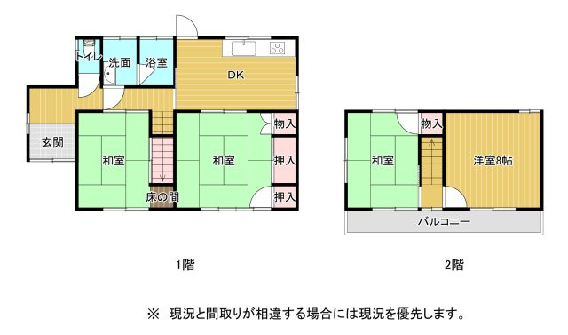 丸亀市川西町北売物件の間取り