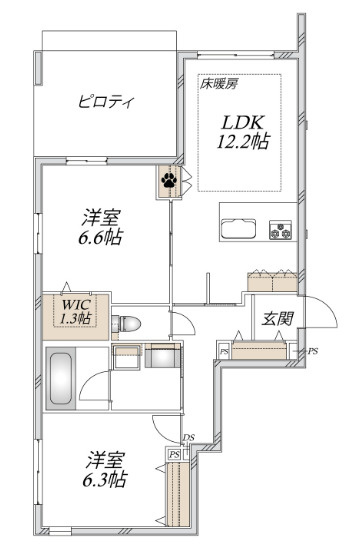 Ｌａ　ｒｅｃｏｌｔｅ　Ｋｏｍａｚａｗａの間取り