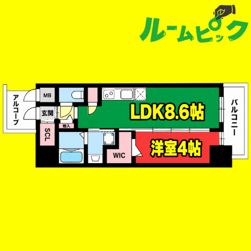 エステムコート名駅南シティリンク　名古屋市賃貸　仲介手数料無料の間取り