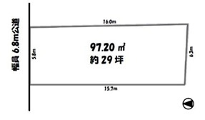 川越市三久保町　建築条件なし売地　西武新宿線『本川越駅』徒歩13分　【第一小学区】の区画図