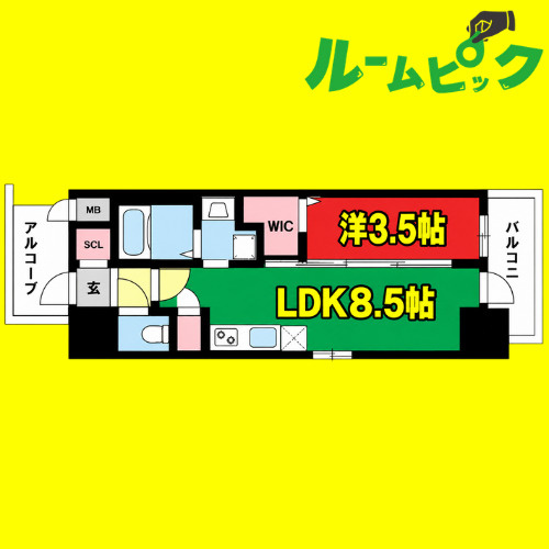 エステムコート名駅南シティリンク　名古屋市賃貸　仲介手数料無料の間取り
