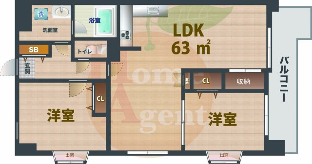 【間取り】 | スカイビュー井荻 | 2LDKのお部屋です。