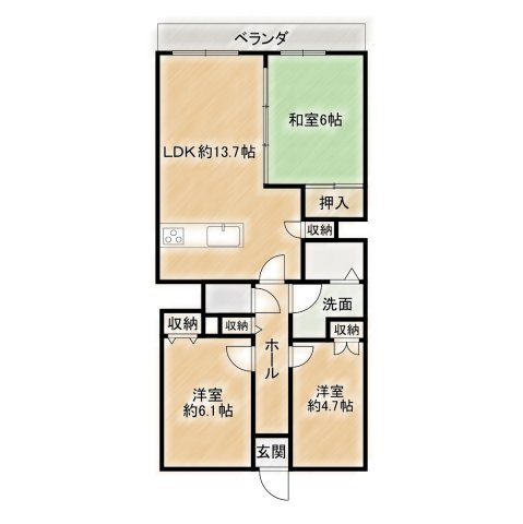 アミング潮江プラストの間取り|現況優先。