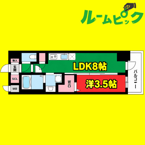 エステムコート名駅南シティリンク　名古屋市賃貸　仲介手数料無料の間取り