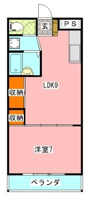 千葉市花見川区南花園２丁目の賃貸マンションの間取り