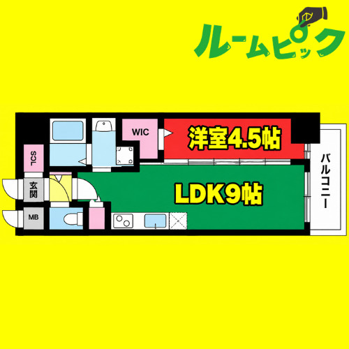 エステムコート名駅南シティリンク　名古屋市賃貸　仲介手数料無料の間取り