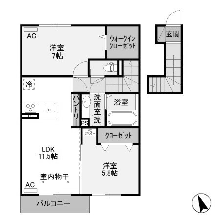 【間取り】 | エール ド クラージュ　Ａ