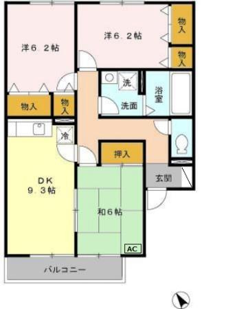 【間取り】 | セジュール白水　Ⅰ