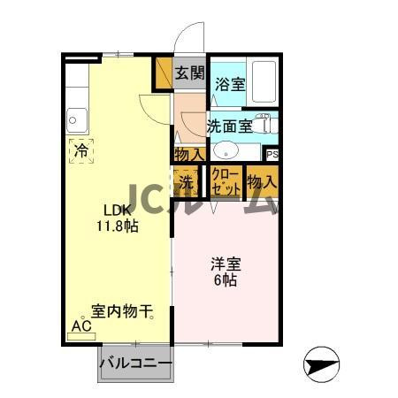 グランドハイデンス Bの間取り
