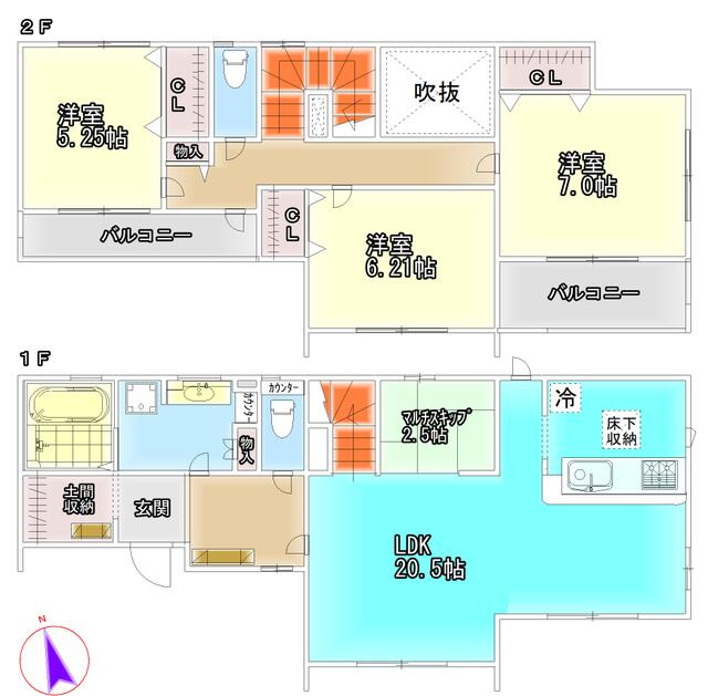 御殿場市川島田の新築一戸建の間取り