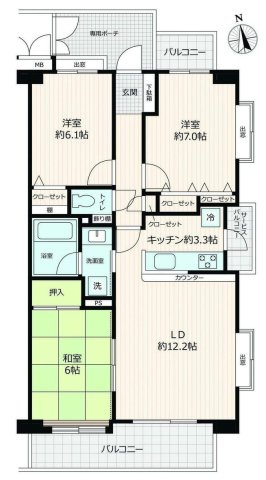 ライオンズヒルズ調布つつじケ丘弐番館の間取り
