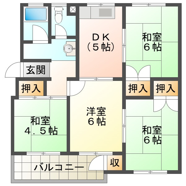 白川台南住宅１号棟の間取り