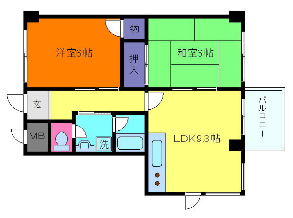 六甲司マンションの間取り