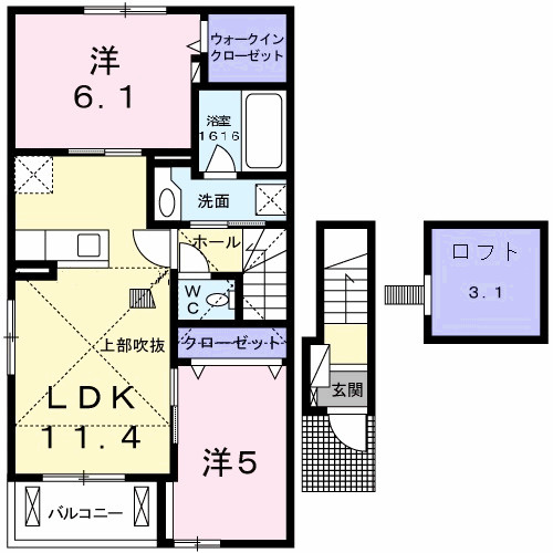 クレモンティーヌ　Ａの間取り