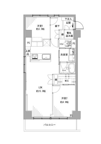 ジョイフル門前仲町第一（2階部分）／仲介手数料無料／新規フルリノベーションの間取り