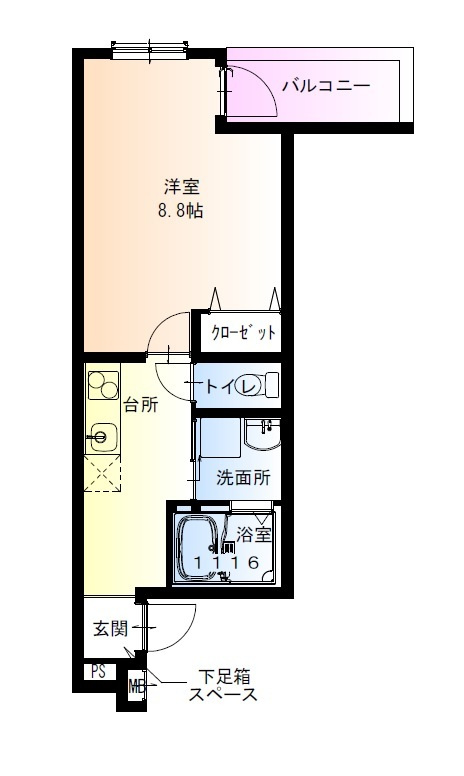 フジパレス今川公園東Ⅰ番館の間取り