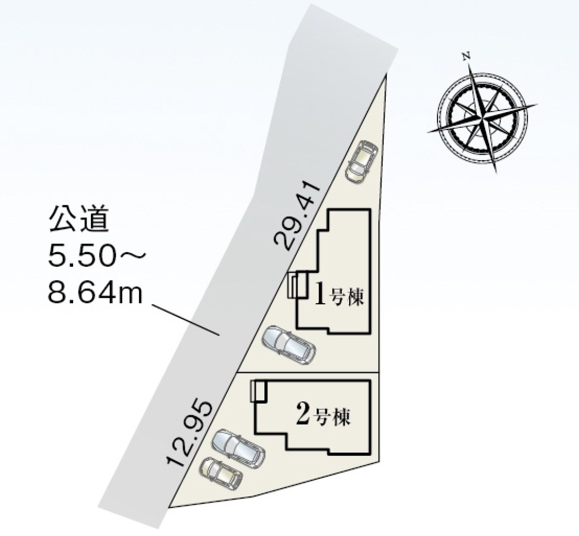 新築戸建　静岡市駿河区丸子新田4期　全2棟　2号棟の区画図|区画図