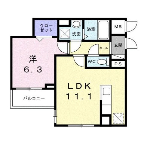 【間取り】 | 東釘貫丁３丁目アパート