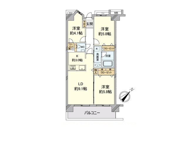 ミサワホームズ東大井（5階部分）／仲介手数料無料／新規フルリノベーションの間取り