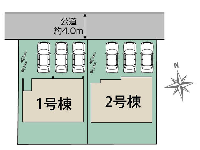 沼津市東椎路の新築一戸建の区画図|敷地内区画図