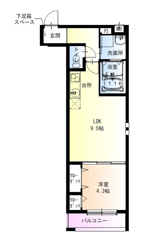 フジパレス今川公園東Ⅰ番館の間取り
