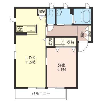 市川市北方２丁目のアパートの間取り