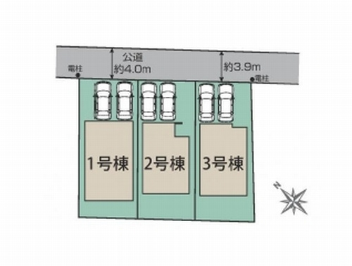 【仲介手数料０円】秦野市沼代新町　新築一戸建て　全3棟の区画図|秦野市沼代新町　新築一戸建て　全3棟